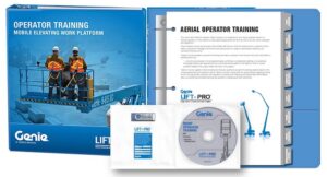 Mobile Elevating Work Platform Operator Training Kit Includes: Instructional DVD and USB drive with high quality training video, so you can pick the format with which you want to train Trainer’s guide Participant’s guide Manual of responsibilities Sample operator’s manuals for the most common scissor and boom lifts