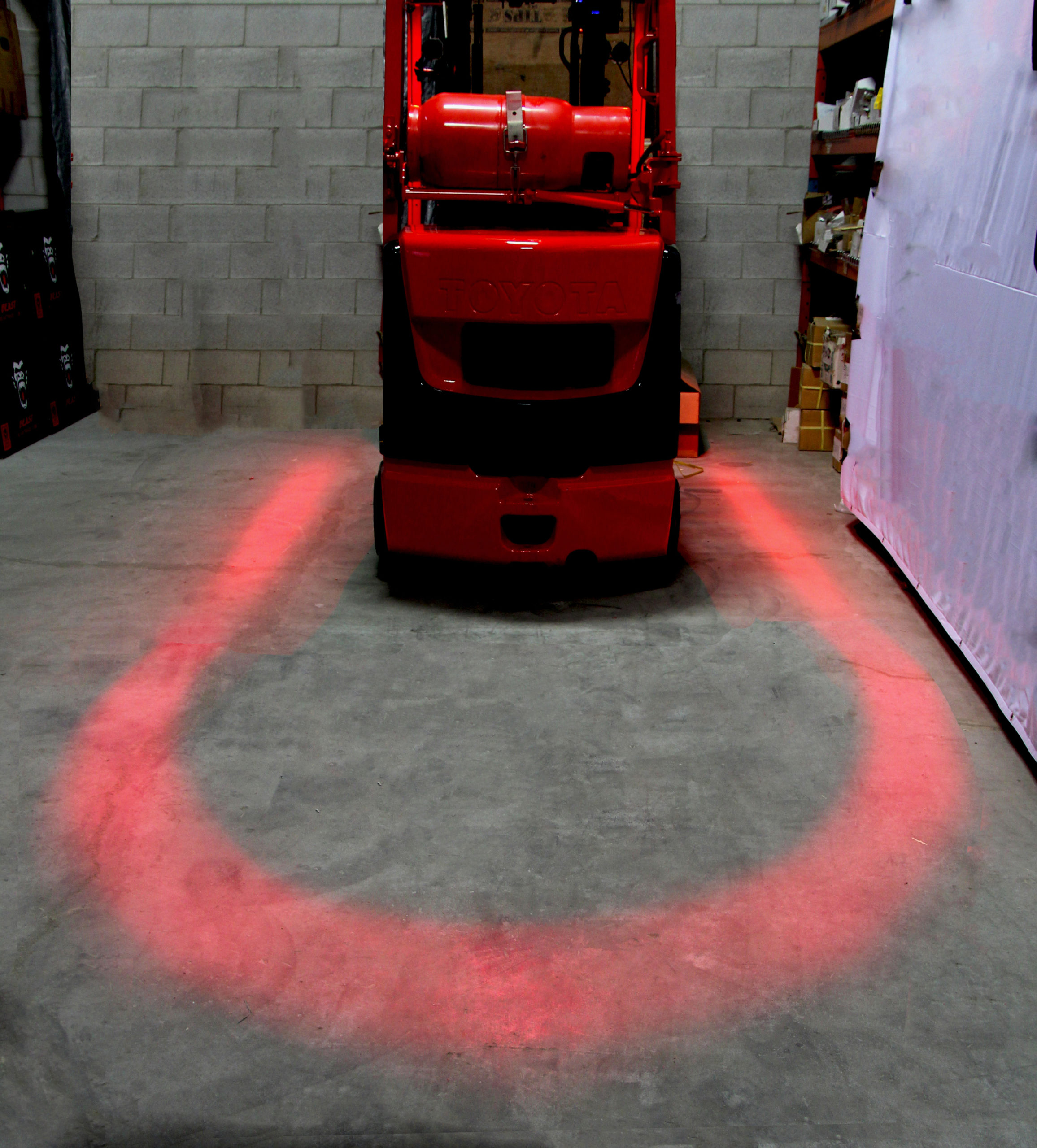 Forklift Arch Light Creates A Safety Zone In Back Of Any Forklift