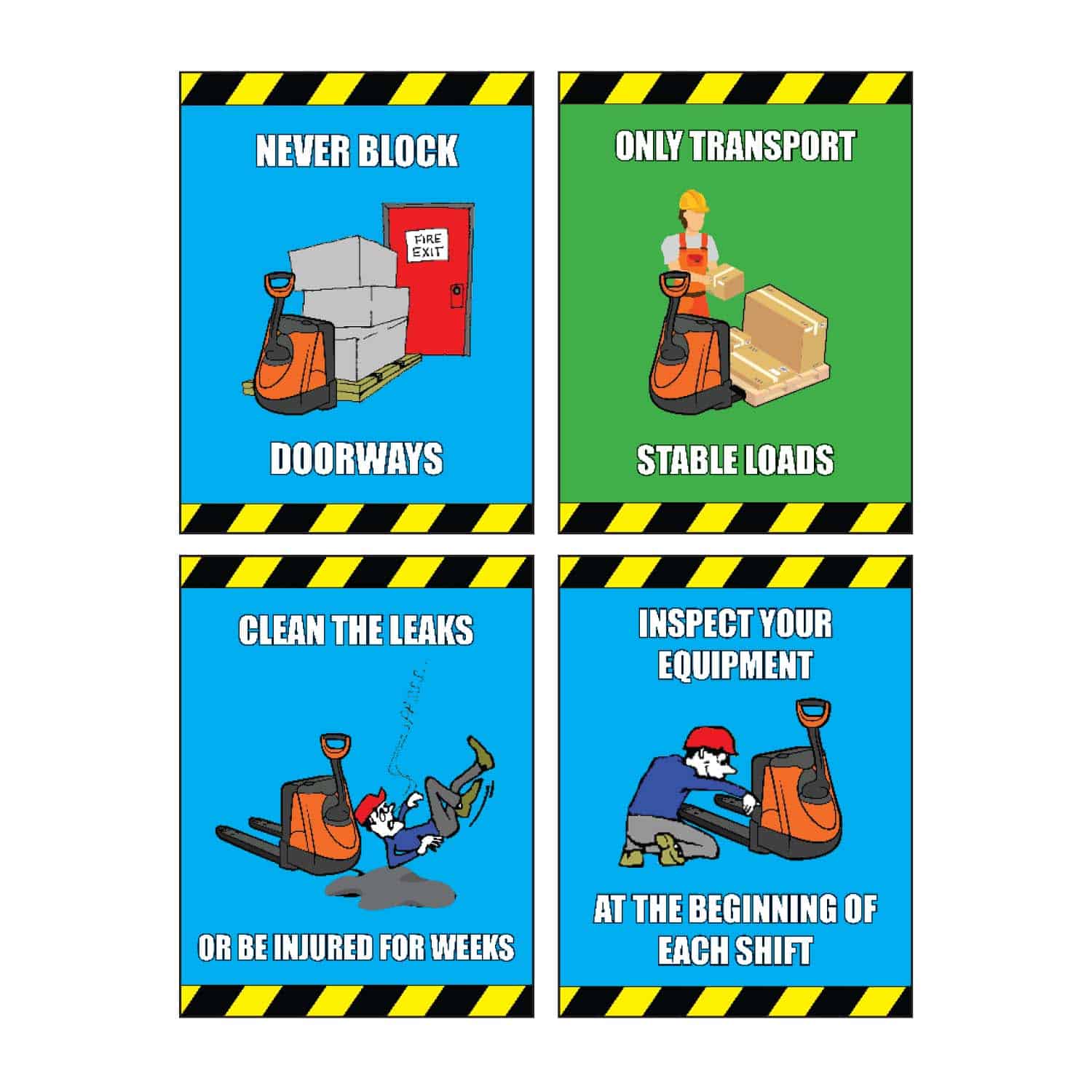 Safe-Lift 2 Motorized Walkie Truck Safety Poster Package (set of 4 posters)  - Forklift Training Systems